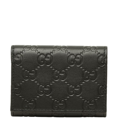 グッチ グッチシマ カードケース パスケース 120965 ブラック レザー レディース GUCCI 中古