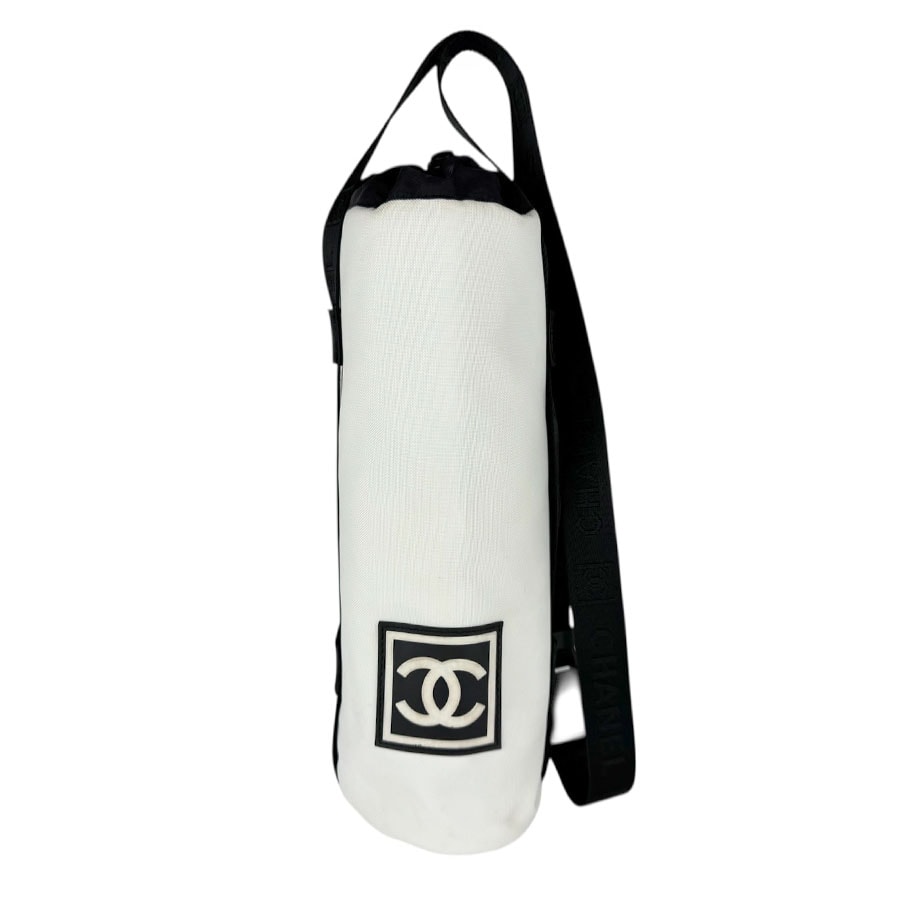 シャネル CHANEL  ドリンクバッグ ボトルケース スポーツライン ナイロン ホワイト/ブラック ユニセックス【中古】 z9001