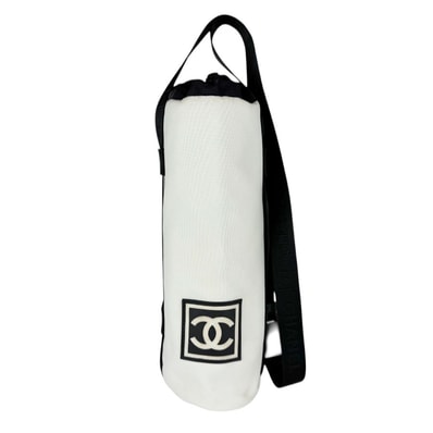 シャネル CHANEL ドリンクバッグ ボトルケース スポーツライン ナイロン ホワイト/ブラック ユニセックス【中古】 z9001