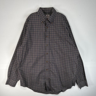 古着 ブルックスブラザーズ Brooks Brothers 長袖シャツ チェック 胸ポケ 346 L ネイビー系 マルチカラー メンズ