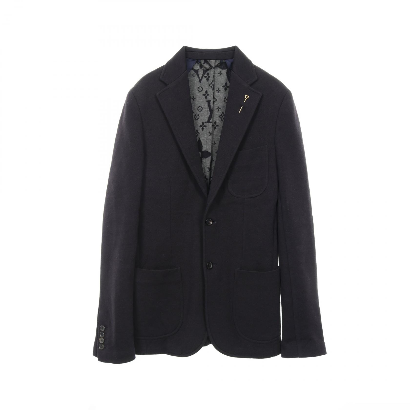 ルイ・ヴィトン LOUIS VUITTON テーラードジャケット 衣料品 アウター ウール コットン メンズ ネイビー系 【中古】