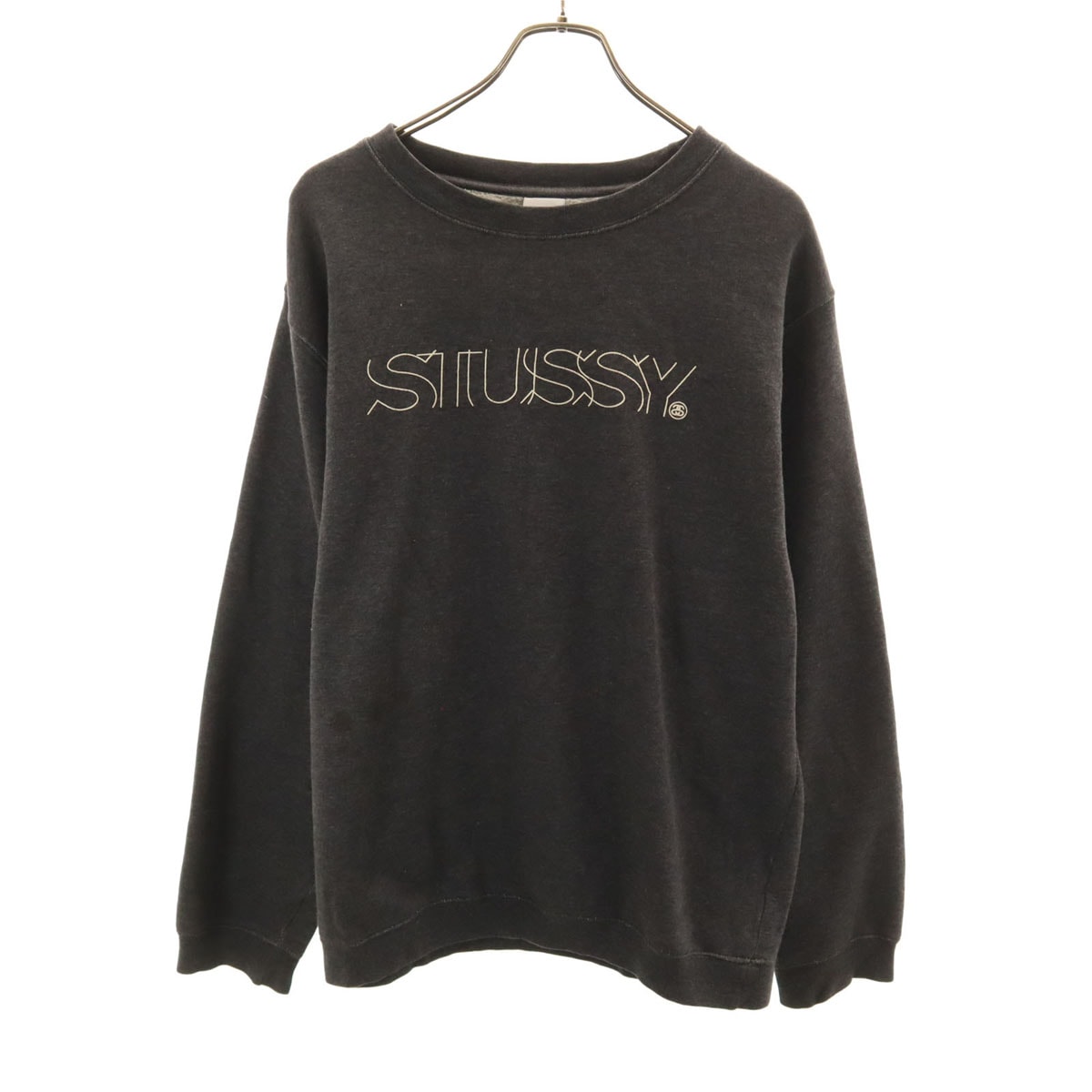 STUSSY ステューシー 00s オールド 長袖 スウェット トレーナー M チャコールグレー
