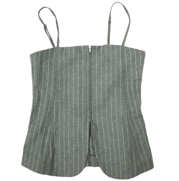 ADAM ET ROPE アダムエロペ 24AW サステナブル ウールmixキャミ GAH24120 Free グレー ストライプ キャミソール トップス g22719