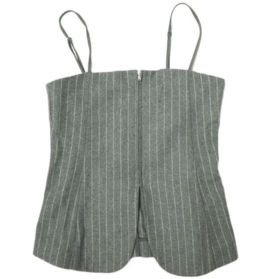 ADAM ET ROPE アダムエロペ 24AW サステナブル ウールmixキャミ GAH24120 Free グレー ストライプ キャミソール トップス g22719