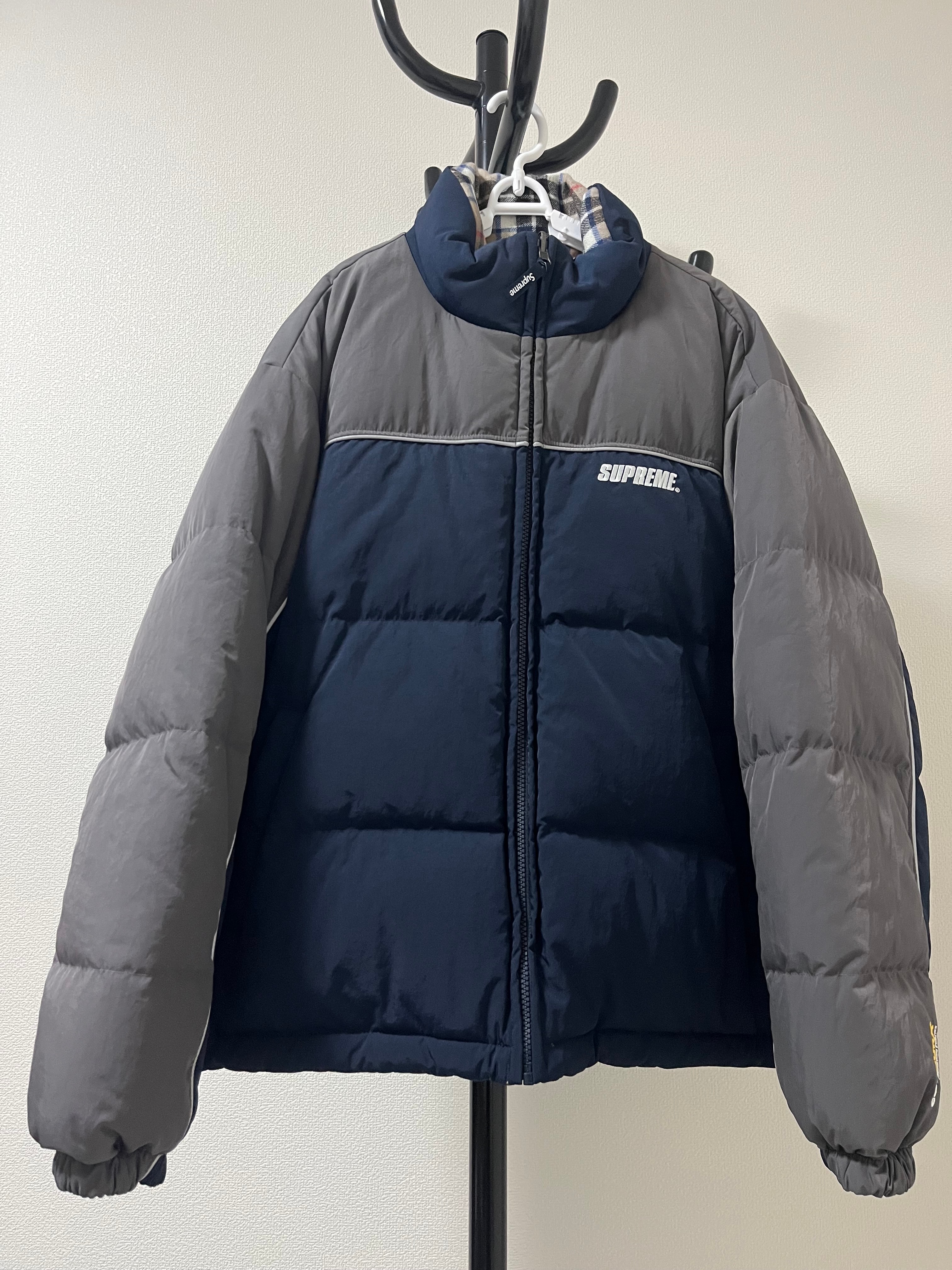 Supreme シュプリーム ダウンジャケット リバーシブル XLサイズ 青 黄 Supreme シュプリーム 14AW Reversible Puffy Jacket リバーシブル