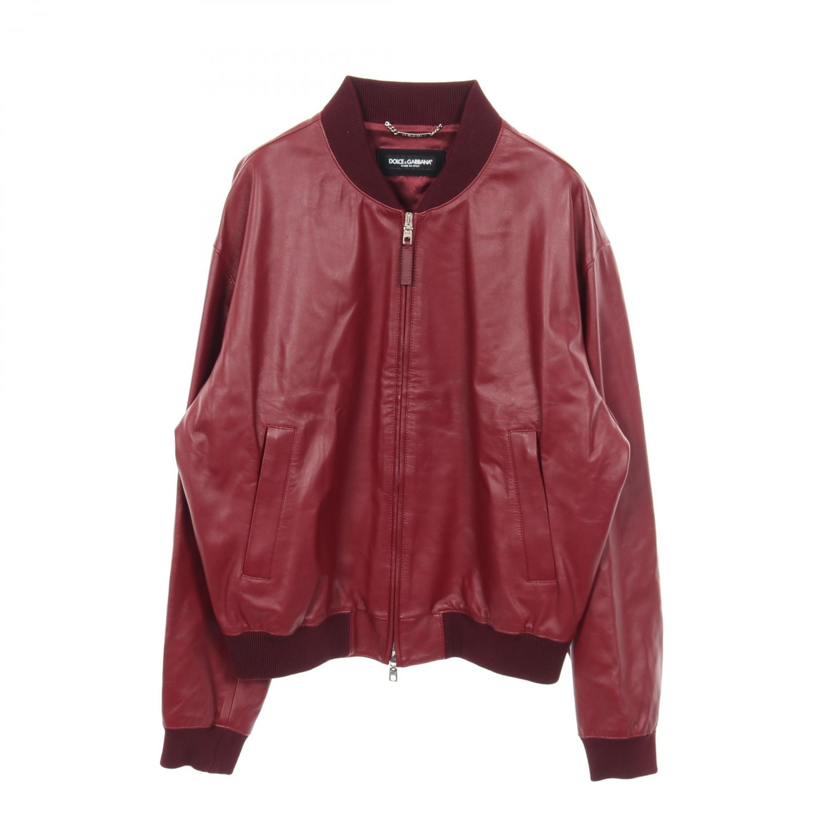 ドルチェアンドガッバーナ DOLCE & GABBANA 革ジャン 衣料品 アウター シープレザー メンズ ボルドー系 【中古】