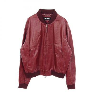 ドルチェアンドガッバーナ DOLCE & GABBANA 革ジャン 衣料品 アウター シープレザー メンズ ボルドー系 【中古】