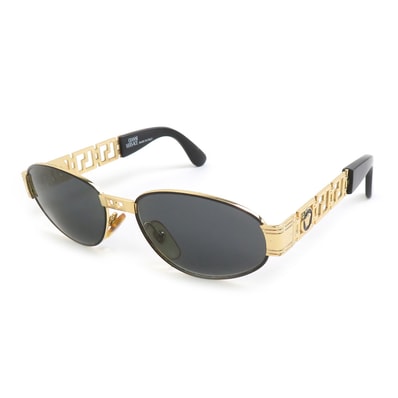 ヴェルサーチ VERSACE サングラス メタル ゴールド/ブラック ユニセックス【中古】 h32351i