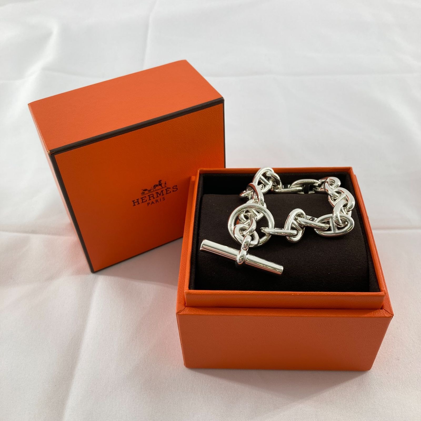 HERMES(エルメス) シェーヌダンクル MM ブレスレット 16コマ Ag925 59.7g シルバー