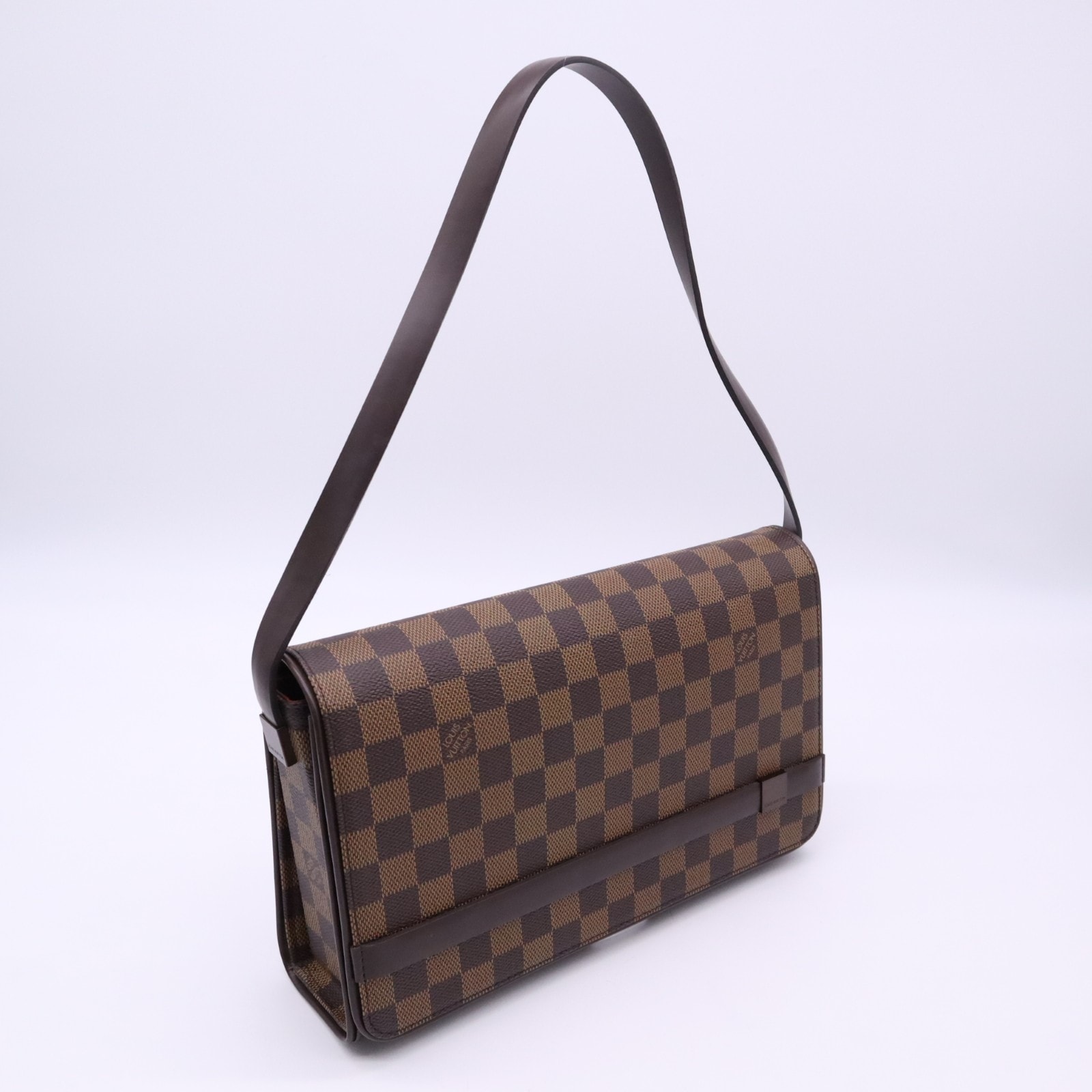 美品 LOUIS VUITTON ルイ・ヴィトン ダミエ トライベッカ ロン N51160 ショルダーバッグ ブラウン ベージュ コーティングキャンバス レザー メンズ