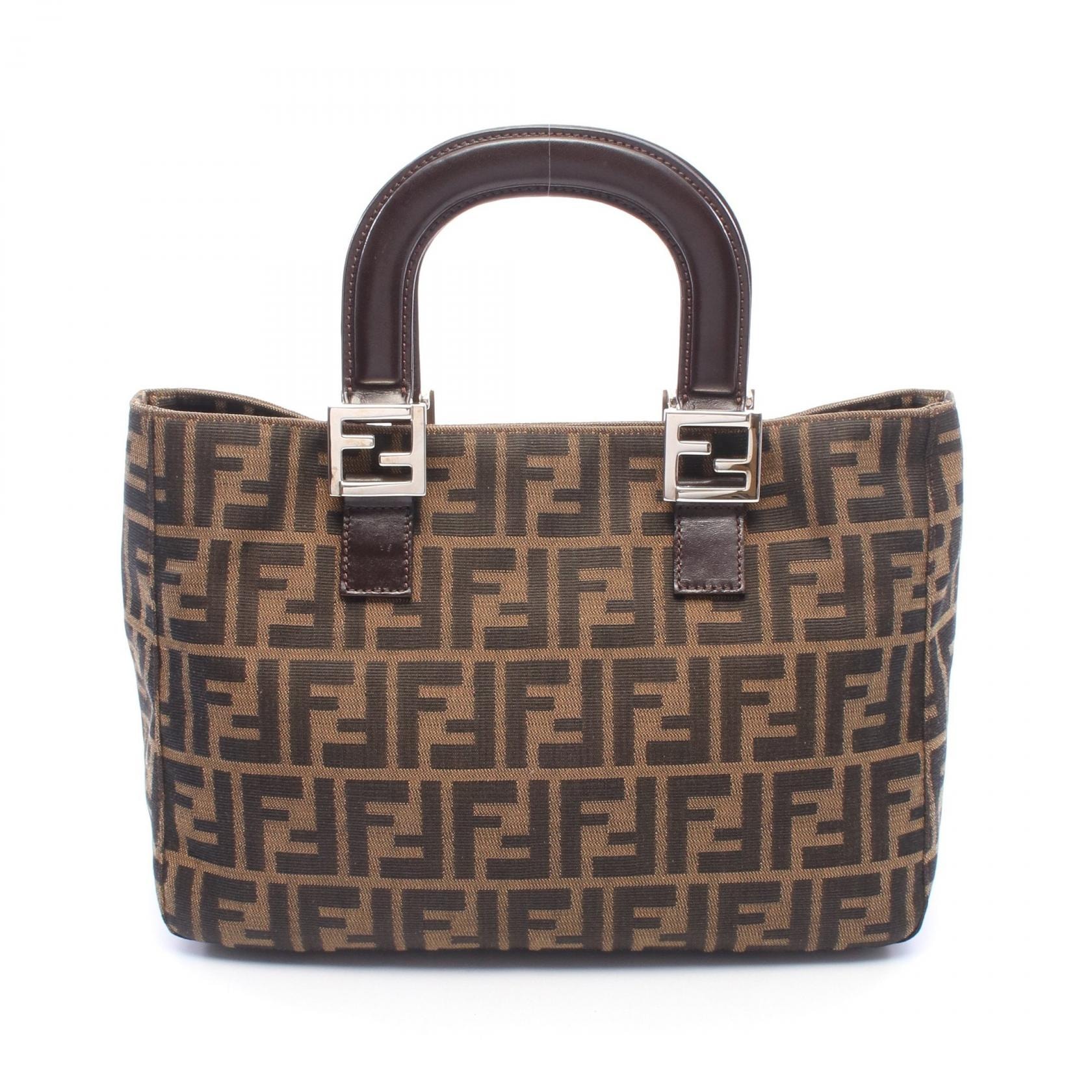 フェンディ FENDI ズッカ トートバッグ バッグ キャンバス レザー レディース ブラウン系 / ブラック系 26693 【中古】