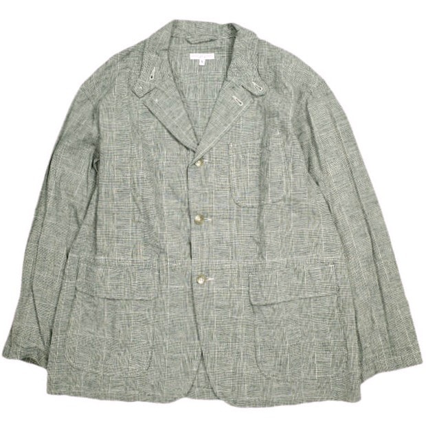 Engineered Garments エンジニアードガーメンツ アメリカ製 LOITER JACKET – CL GLEN PLAID ロイタージャケット コットンリネン グレンチェック S Grey テーラード アウター g25184