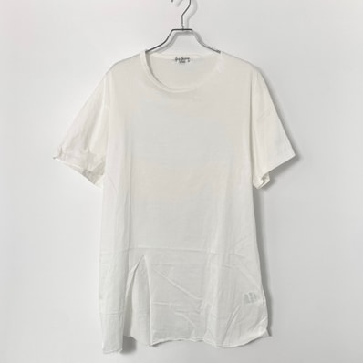 Yohji Yamamoto High gauge jersey large round neck T-shirt White