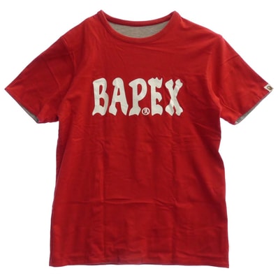 A BATHING APE アベイシングエイプ Tシャツ BAPE EXCLUSIVE エクスクルーシブ ダブルフェイス 半袖 Tシャツ レッド系 M【中古】