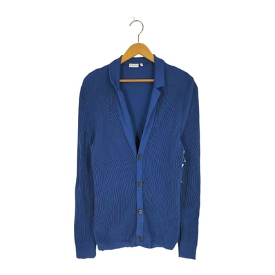 オープンネック 畦編み コットンカーディガン【1140509869278】