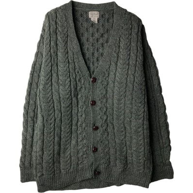 古着 90年代~ エルエルビーン L.L.Bean フィッシャーマンアランニットカーディガン アイルランド製 メンズL相当 ヴィンテージ/eaa612311