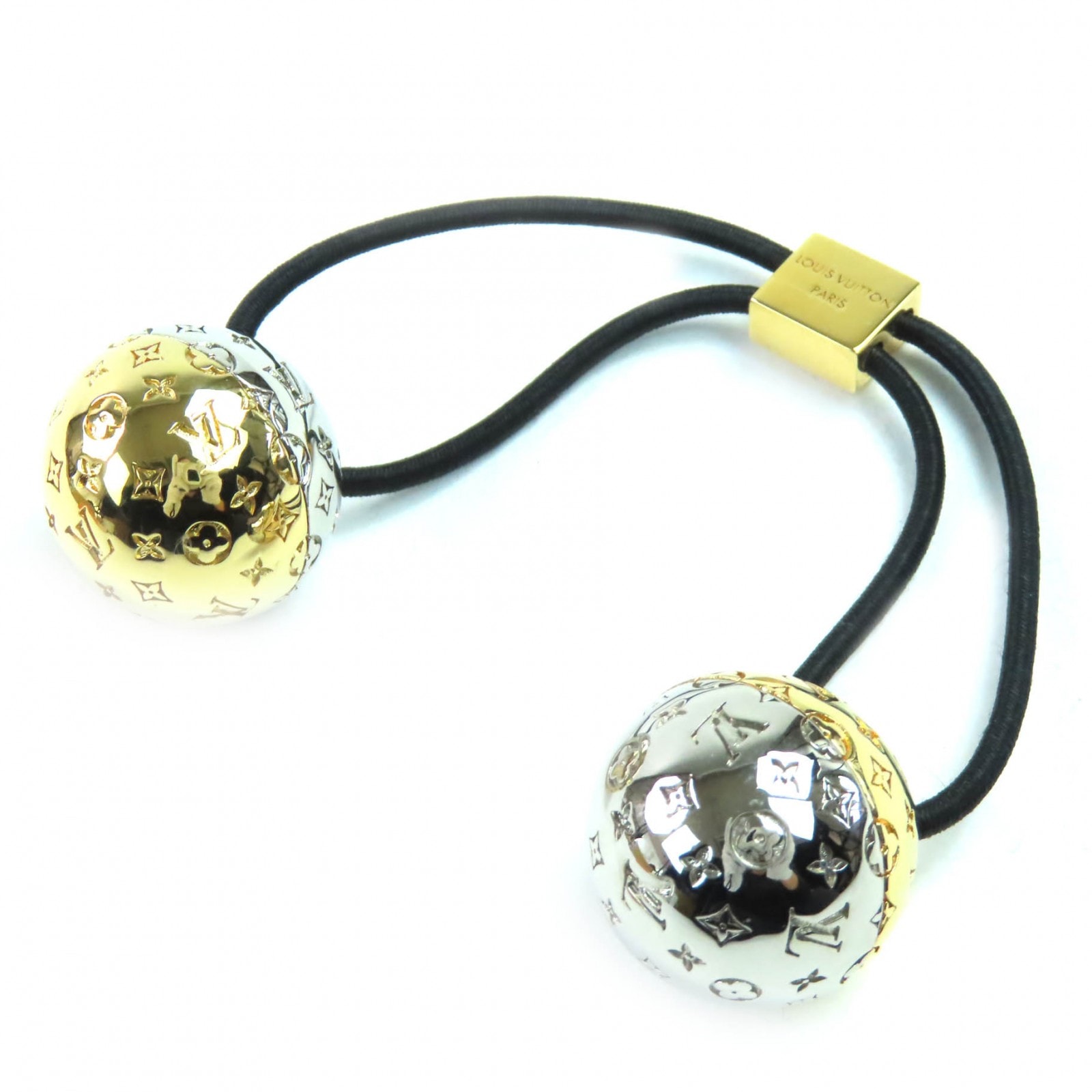 極美品 ルイヴィトン ヘアアクセサリー シュシュ プラネットLV M80266