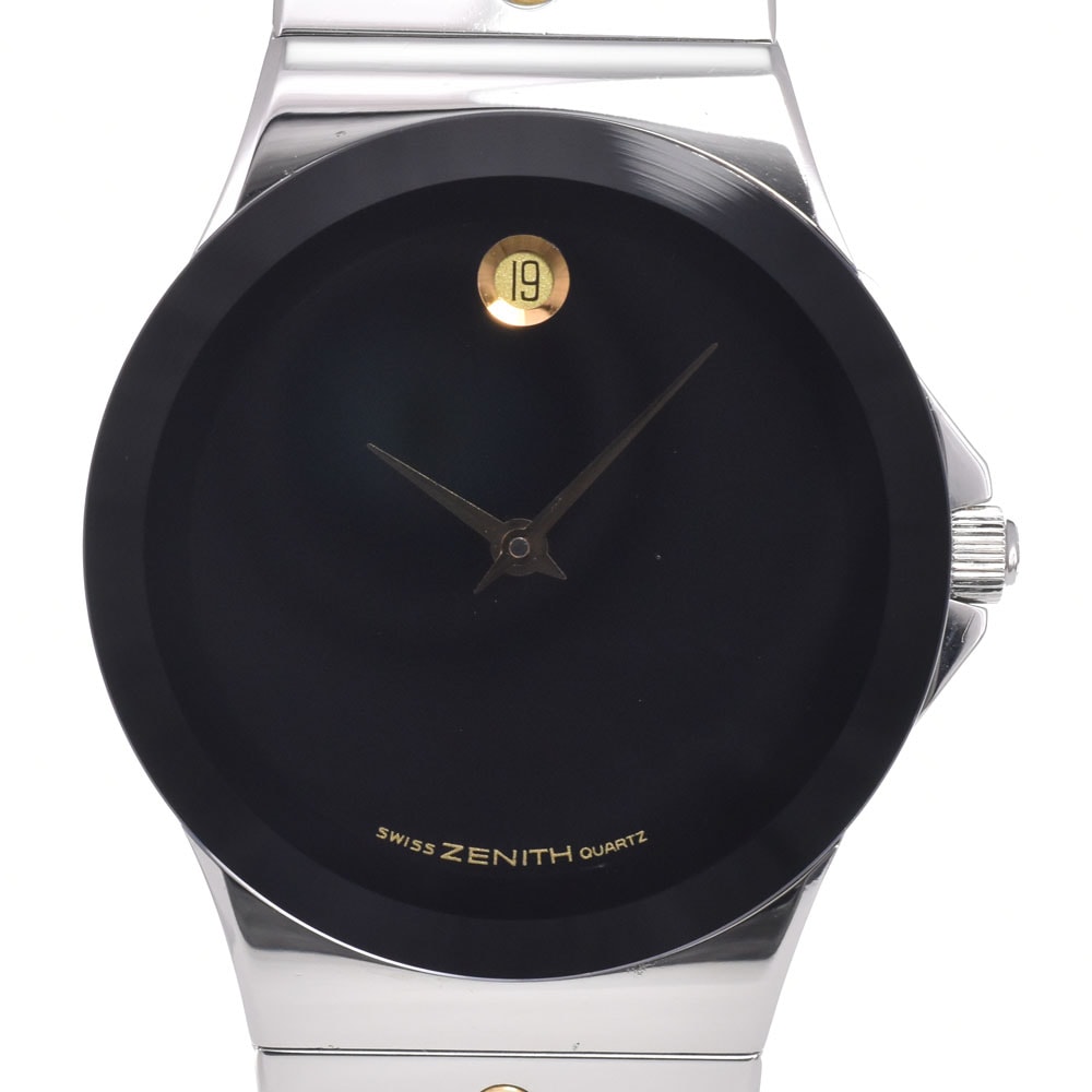 ゼニス ZENITH 59.0200.615 ミュージアムパシフィック デイト ブラック クォーツ メンズ 美品 腕時計 E#149069