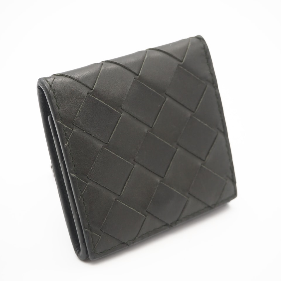 BOTTEGAVENETA ボッテガヴェネタ イントレチャート 折り畳みコインケース 596579 コインケース カーキ カーフレザー メンズ
