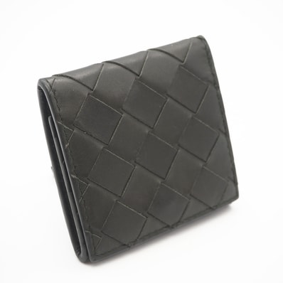 BOTTEGAVENETA ボッテガヴェネタ イントレチャート 折り畳みコインケース 596579 コインケース カーキ カーフレザー メンズ