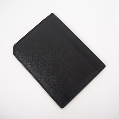 極美品 SAINT LAURENT サンローラン サンローランパリロゴ カードケース 607914 カードケース ブラック カーフレザー メンズ