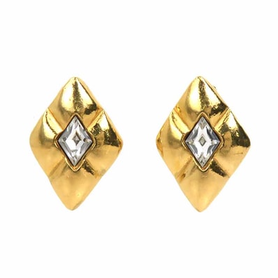 シャネル CHANEL イヤリング メタル/ラインストーン ゴールド/シルバー レディース【中古】 e61264a