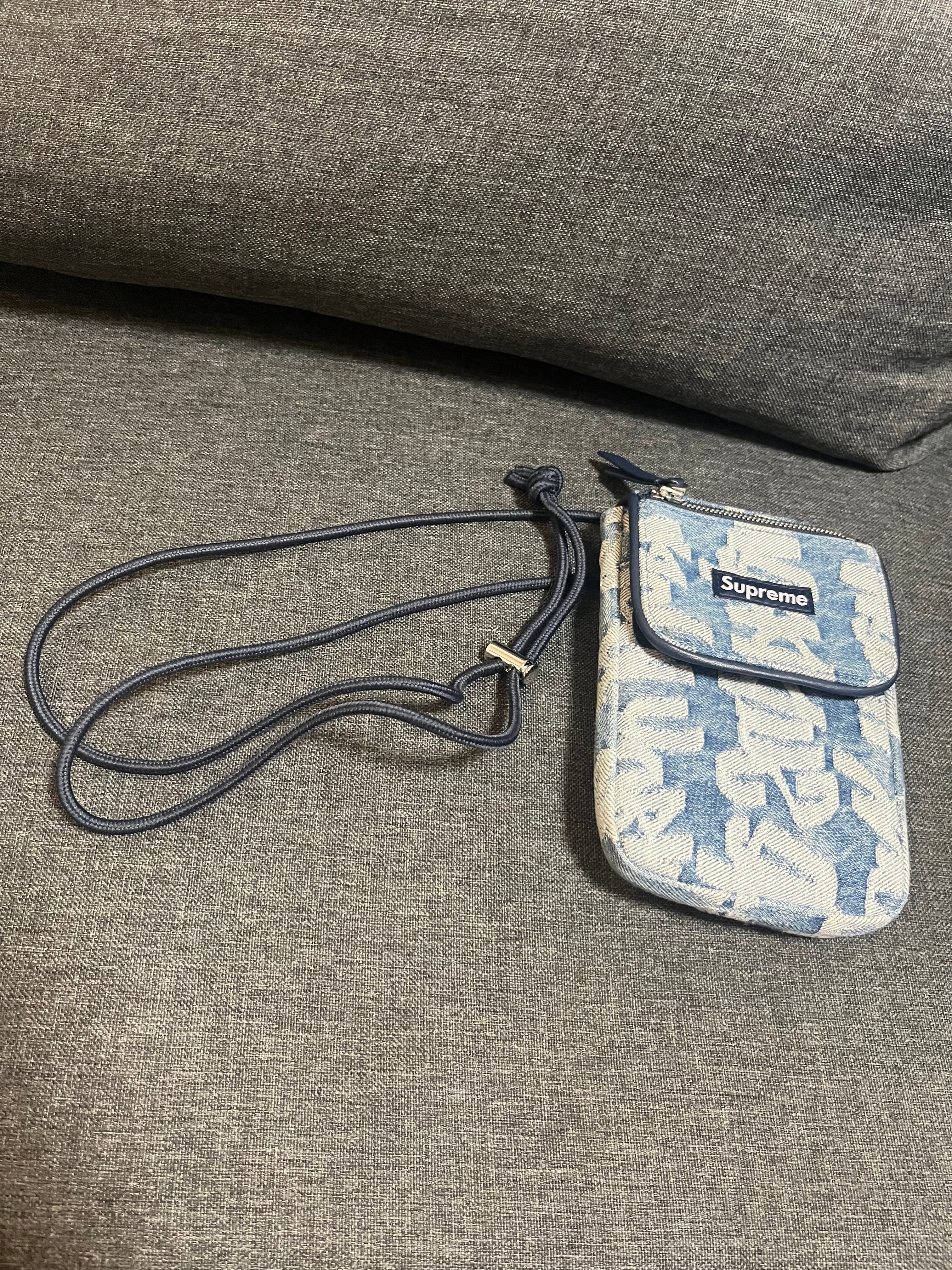 Supreme Fat Tip Jacquard Denim Neck Pouch "Blue"