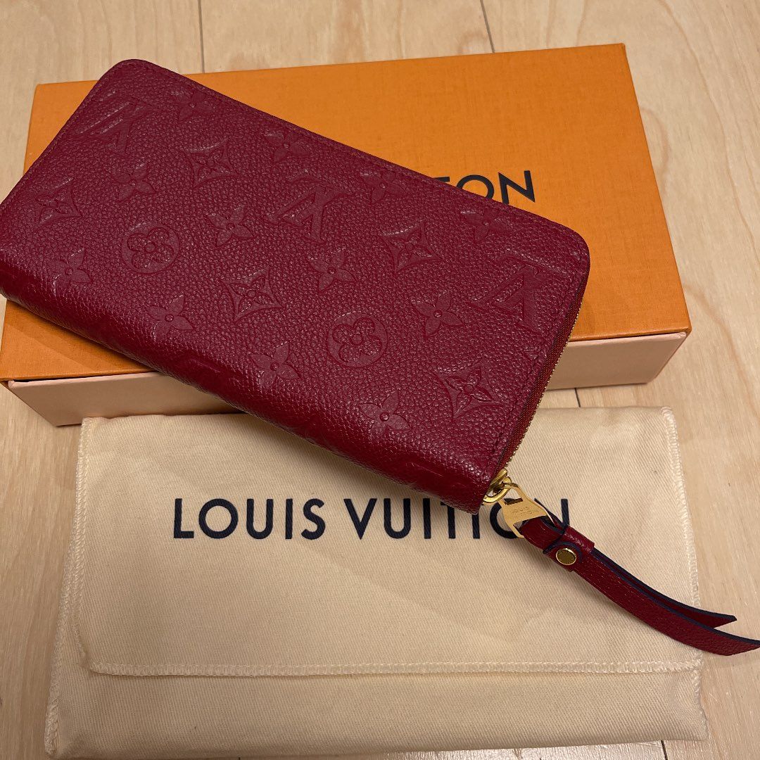 Louis Vuitton Monogram Empreinte Leather Zippy Wallet "Cherry Berry"