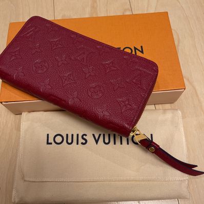 Louis Vuitton Monogram Empreinte Leather Zippy Wallet "Cherry Berry"