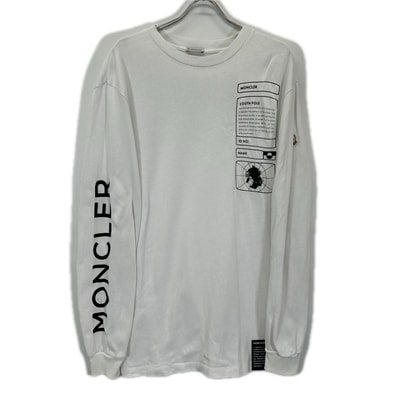モンクレール 22年製 ホワイト SOUTH POLE L/STシャツ XL