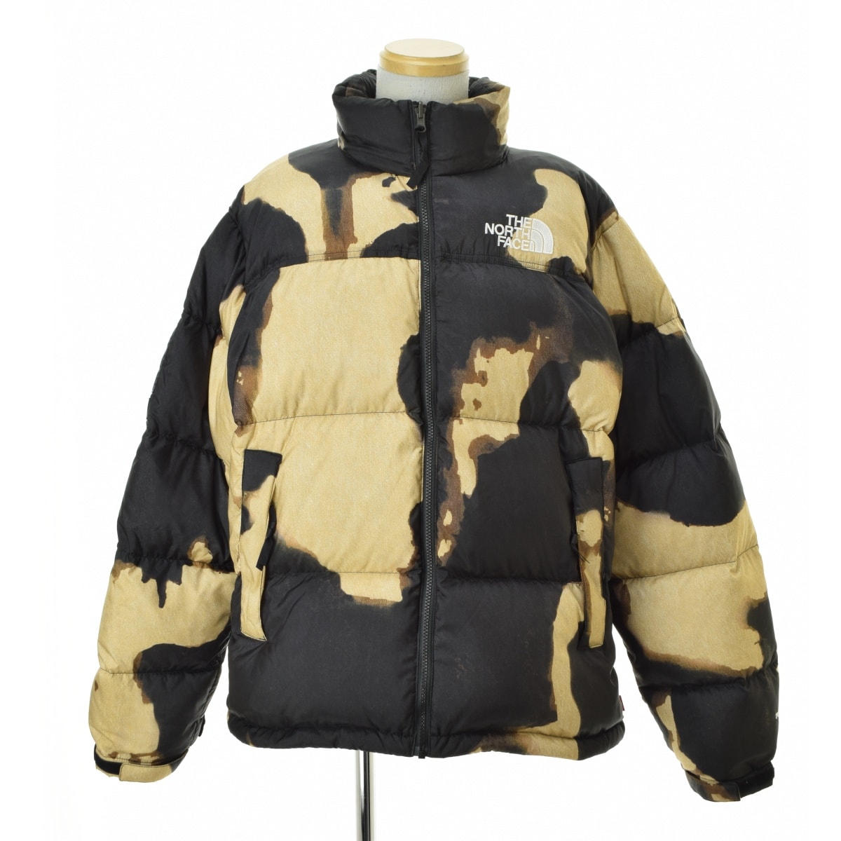 Supreme x The North Face Bleached Denim Print Nuptse Jacket "Black"