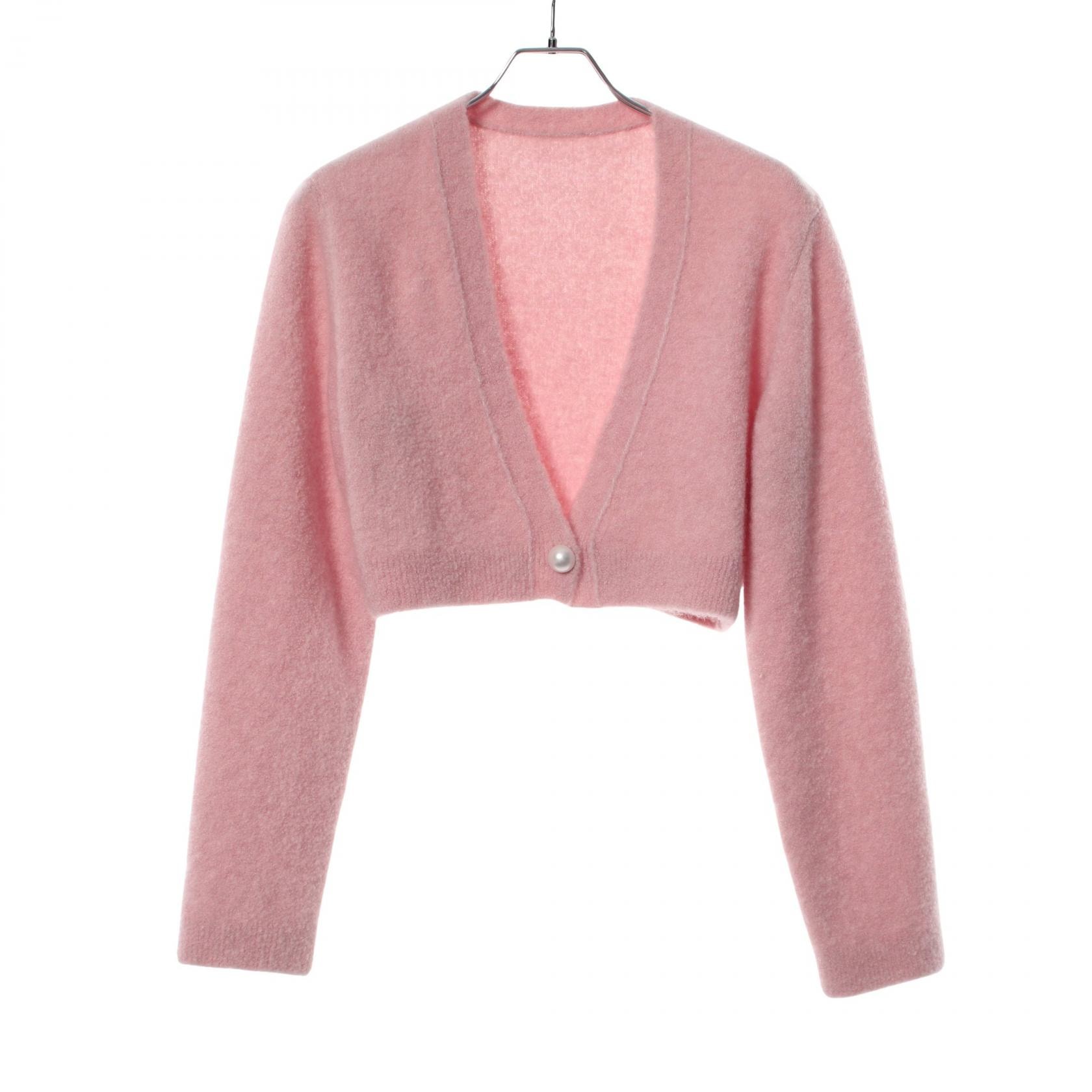 フォクシー FOXEY フラッフィー カーディガン 衣料品 トップス カシミヤ シルク レディース ピンク系 【中古】