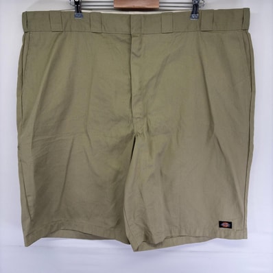 古着 ディッキーズ Dickies パンツ ワーク チノ ハーフ ショート ワンポイントロゴ ジッパーフライ w50 ベージュ系 メンズ