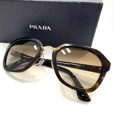 PRADA サングラス べっ甲柄 ブラウン グラデーション SPR25R イタリア製 鑑定済み 正規品 プラダ