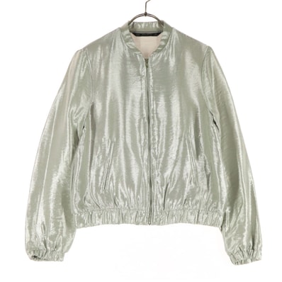 ZARA BASIC ザラベーシック 長袖 ジップジャケット XS シルバー