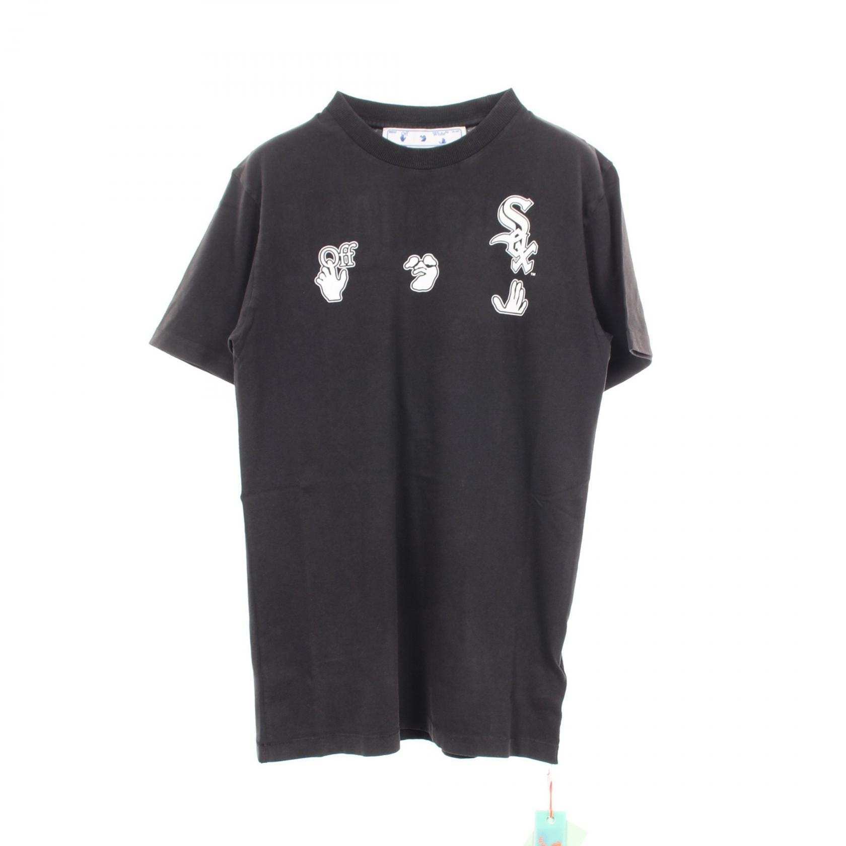 オフホワイト OFF-WHITE OFF-WHITE × MLB ユーズド加工 半袖Tシャツ 衣料品 トップス コットン メンズ グレー系 【中古】