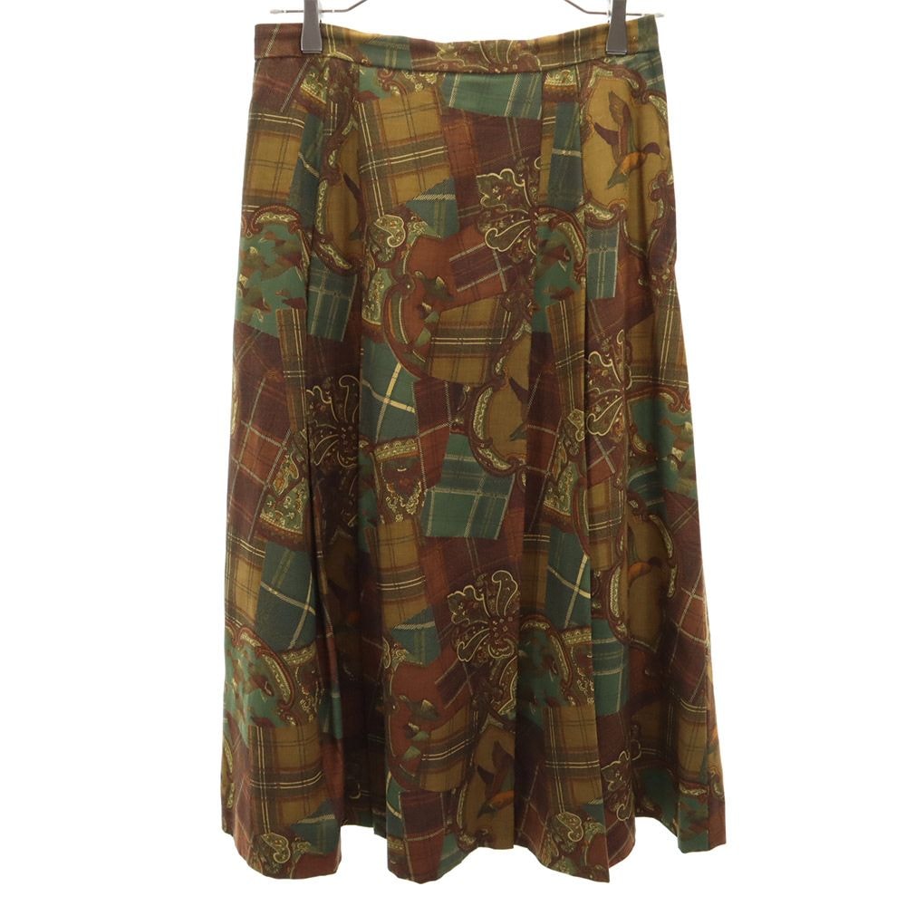 Burberrys バーバリーズ 90s オールド 総柄 ミディスカート 11AR ブラウン系