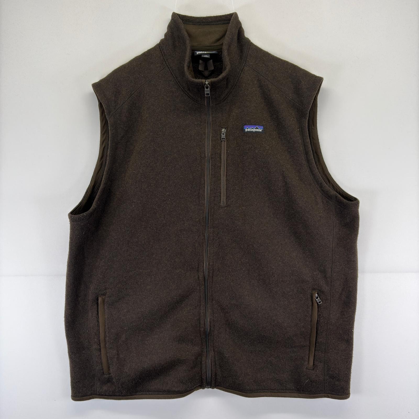 古着 パタゴニア patagonia ベスト フルジップ ワンポイント ロゴ ベターセーター アウトドア 大きいサイズ 3XL  ブラウン メンズ