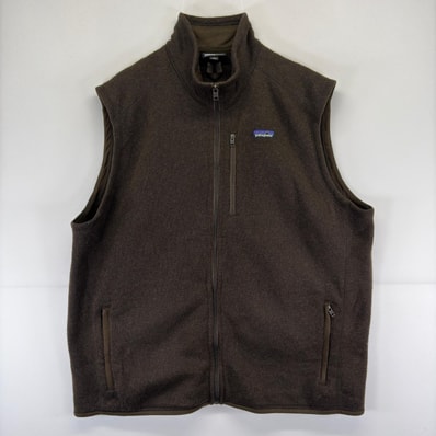 古着 パタゴニア patagonia ベスト フルジップ ワンポイント ロゴ ベターセーター アウトドア 大きいサイズ 3XL ブラウン メンズ