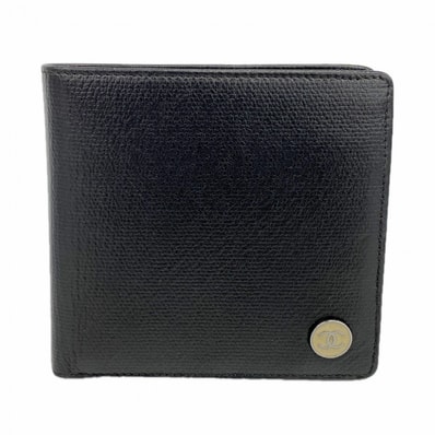 ★最終価格★SALE【6fc3263-k】シャネル 財布 ココボタン レザー ブラック シルバー金具【中古】レディース