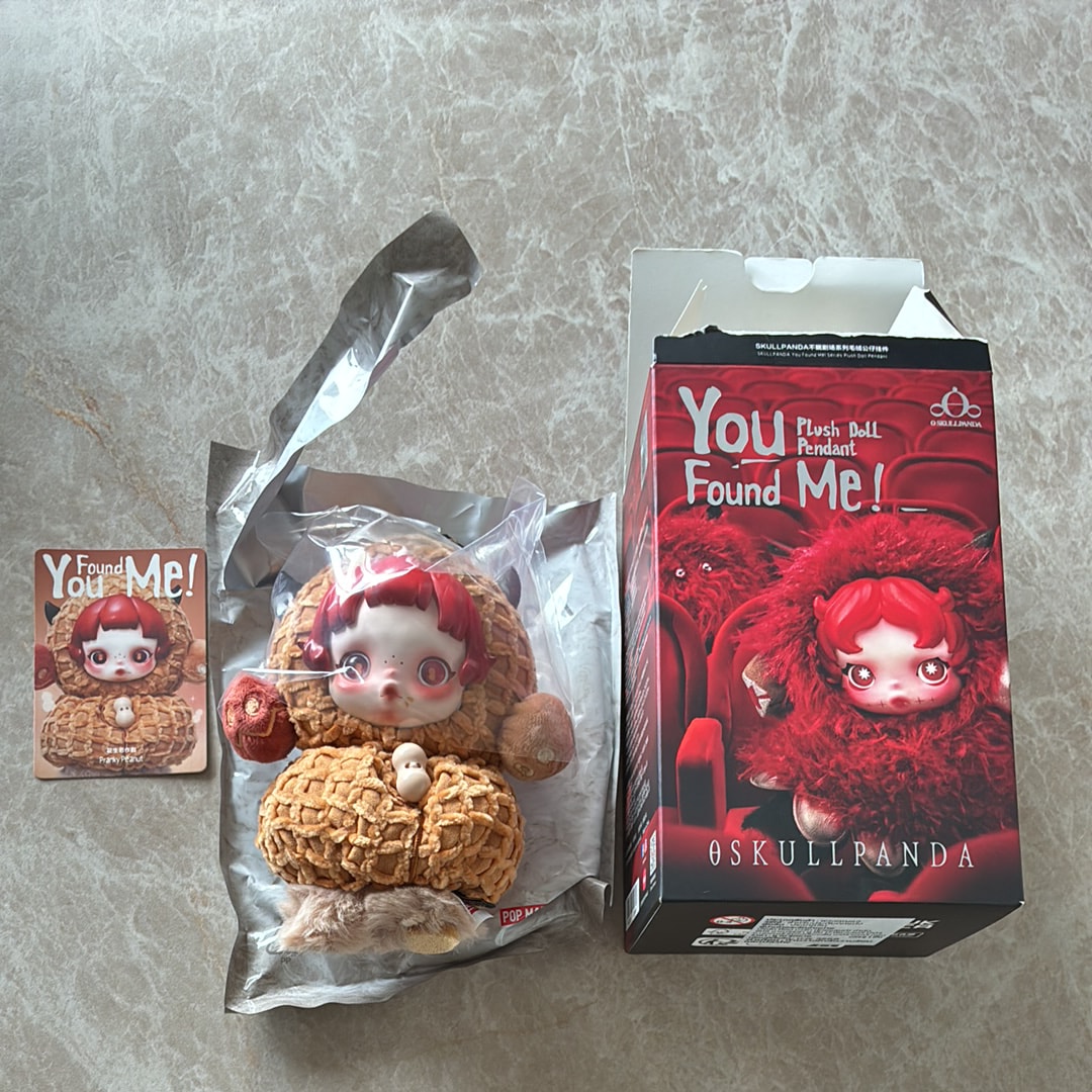 POP MART SKULLPANDA You Found Me! Series Plush Doll Pendant Pranky Peanut