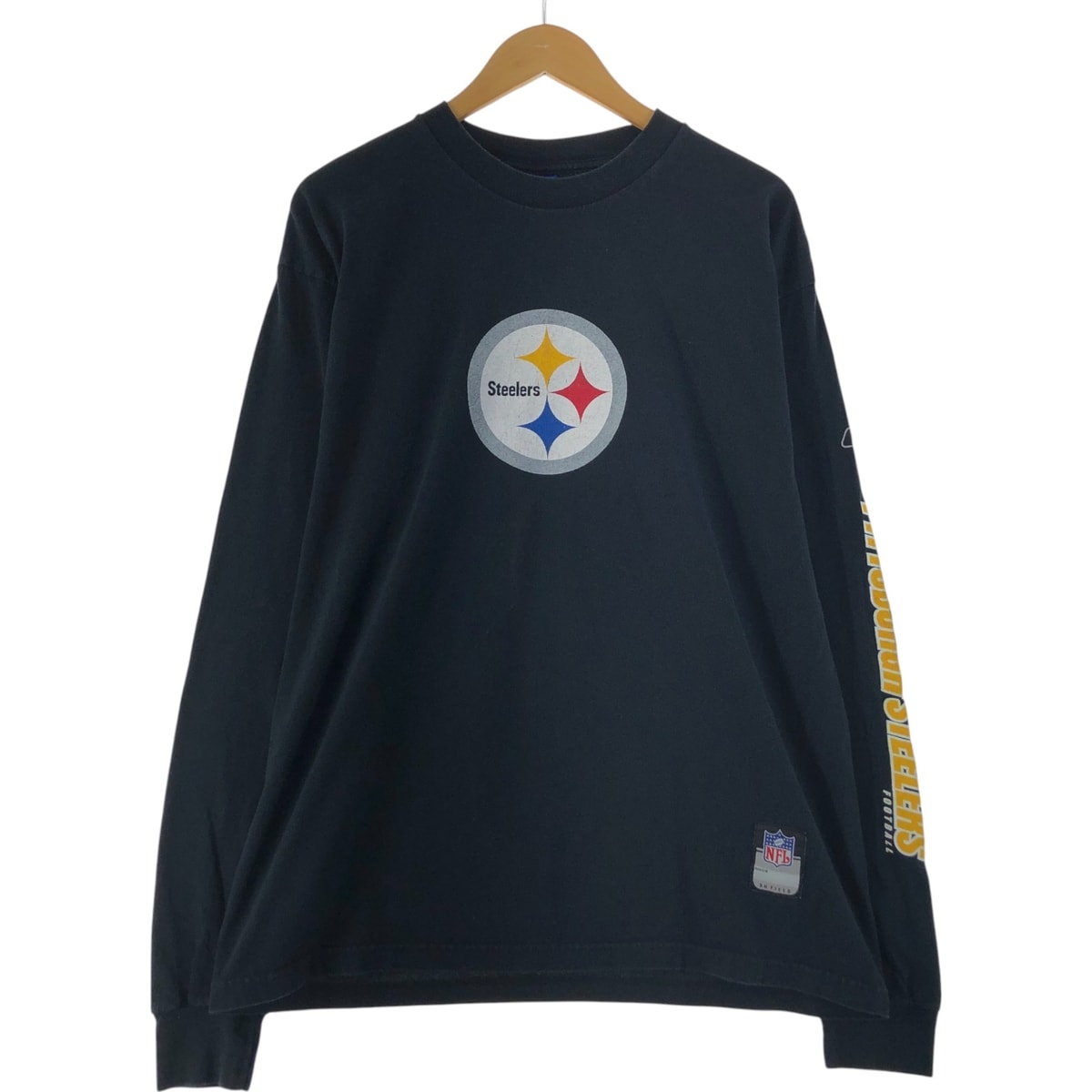 古着 リーボック Reebok NFL PITTSBURGH STEELERS ピッツバーグスティーラーズ ロングTシャツ ロンT メンズL相当/eaa537729