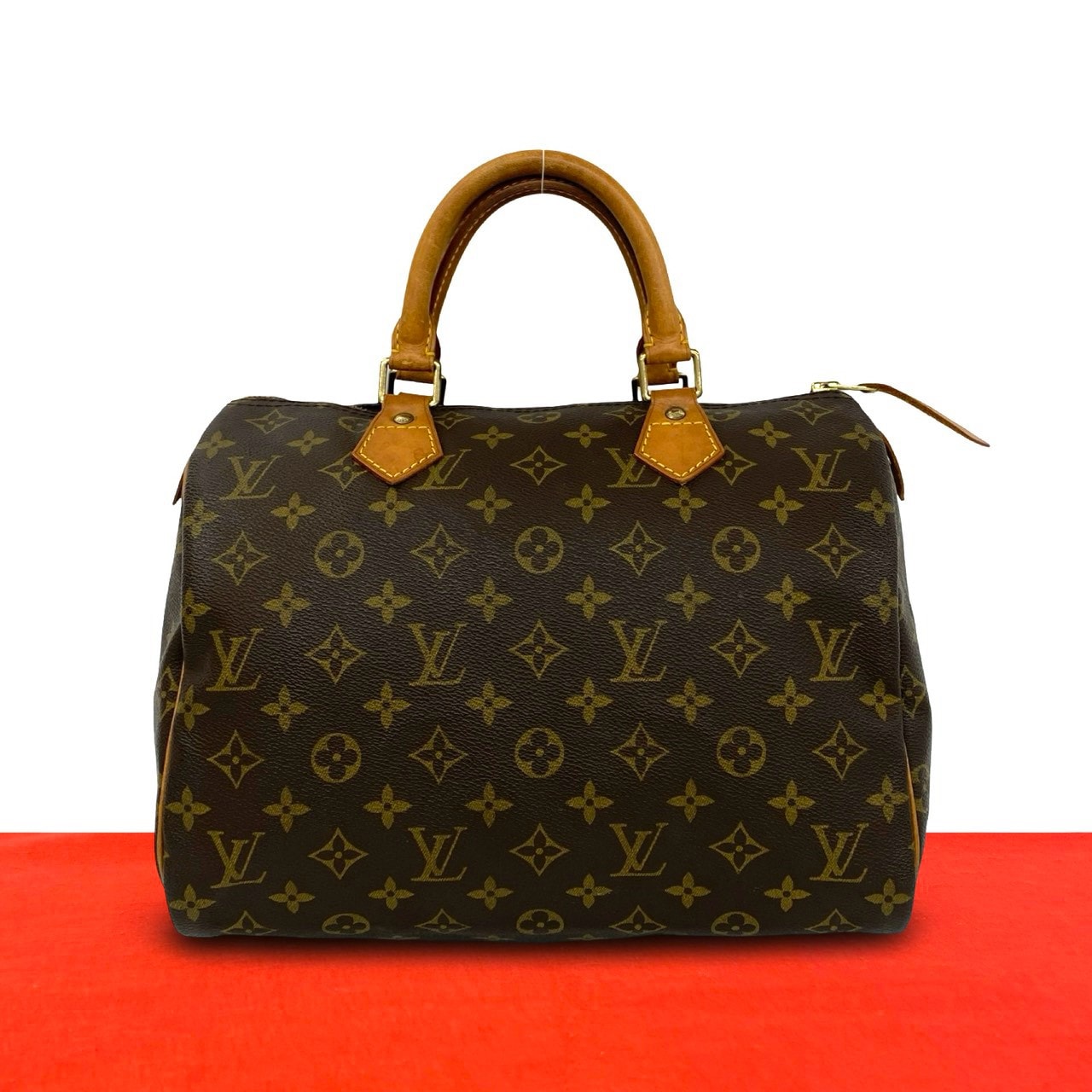 LOUIS VUITTON ルイヴィトン スピーディ 30 モノグラム PVC レザー ハンドバッグ ブラウン
 28158