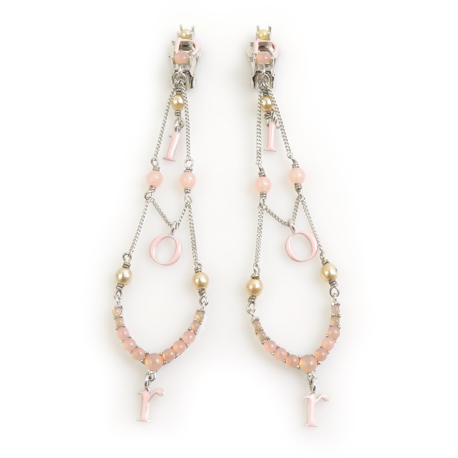 クリスチャンディオール Christian Dior イヤリング メタル シルバー×ピンク レディース【中古】 56324a