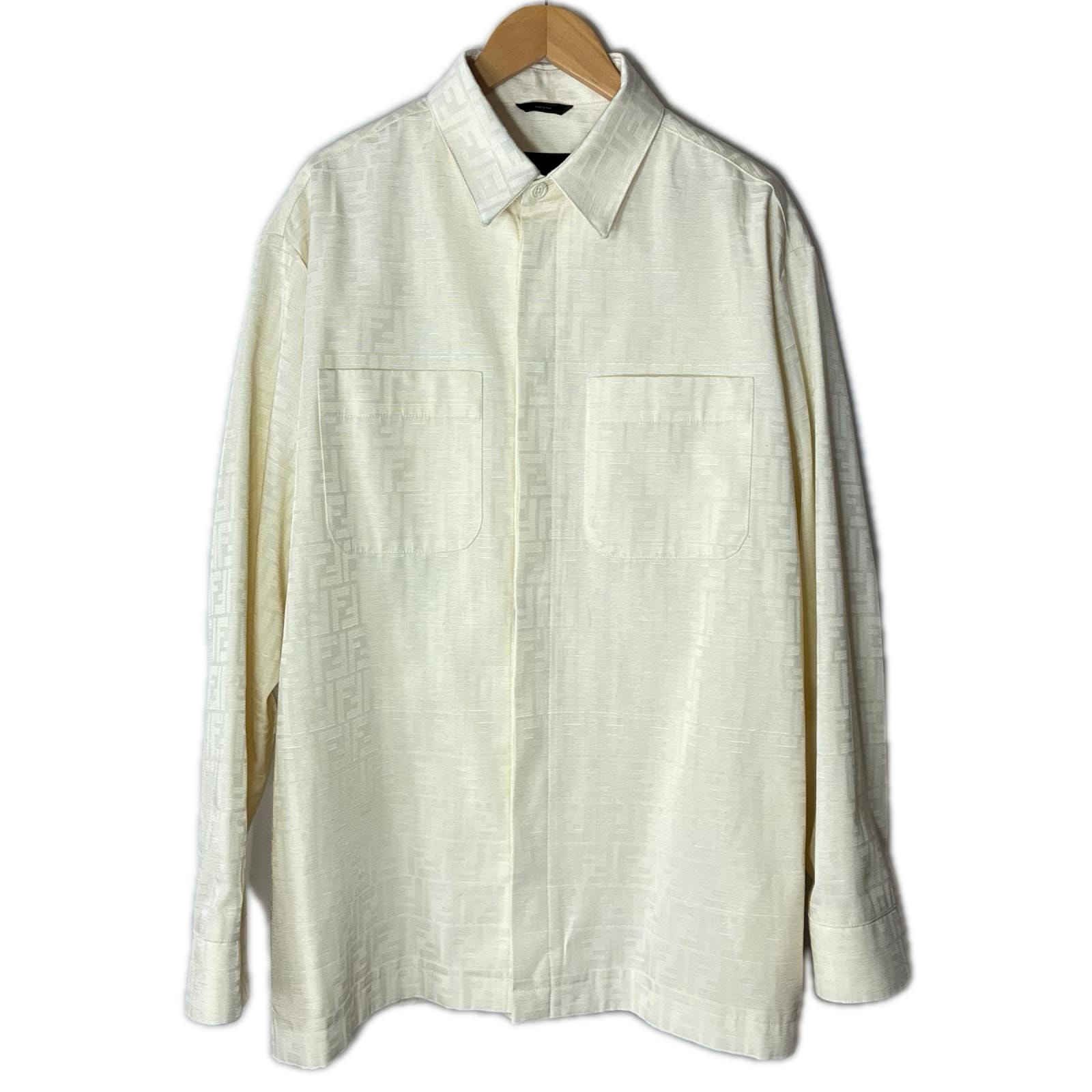 FENDI フェンディ シャツ ズッカ柄 FW1141 アイボリー メンズ SIZE XL