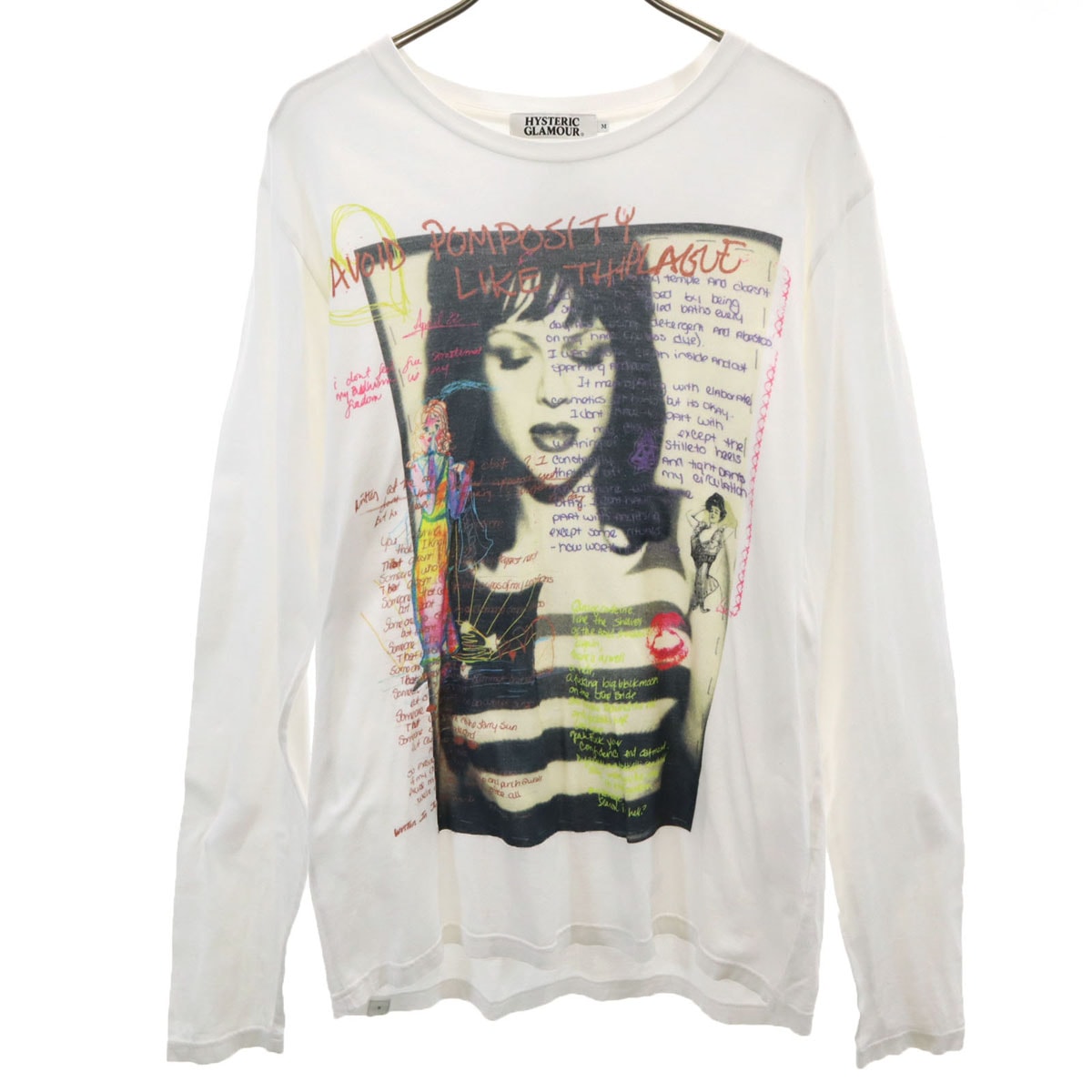 HYSTERIC GLAMOUR ヒステリックグラマー COURTNEY LOVE コートニーラブ コラボ 長袖 Tシャツ M ホワイト ロンT