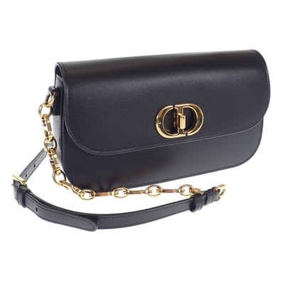 ディオール Dior 30モンテーニュアベニューバッグ スモール M9261UMOA_M900 ショルダーバッグ カーフ ブラック ゴールド金具 レディース【中古】【Aランク】