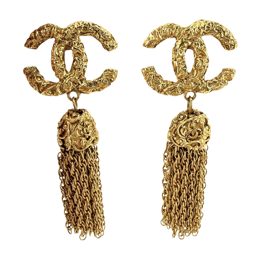 CHANEL シャネル イヤリング ココマーク フリンジ アクセサリー GP    03A レディース 約33.7g 2003年【中古品】