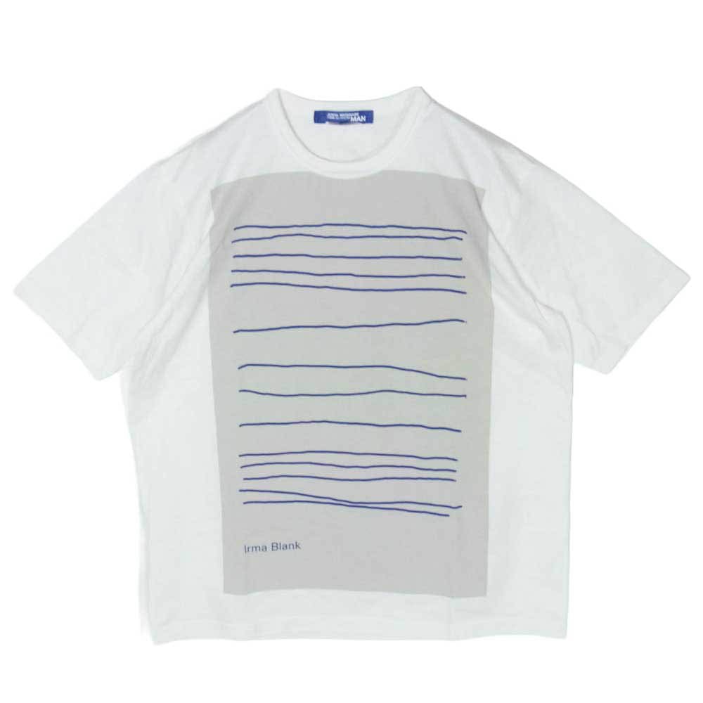 JUNYA WATANABE COMME des GARCONS MAN ジュンヤワタナベコムデギャルソンマン 21SS WG-T015 フロントボーダープリント Tシャツ 半袖カットソー ホワイト系 L【中古】