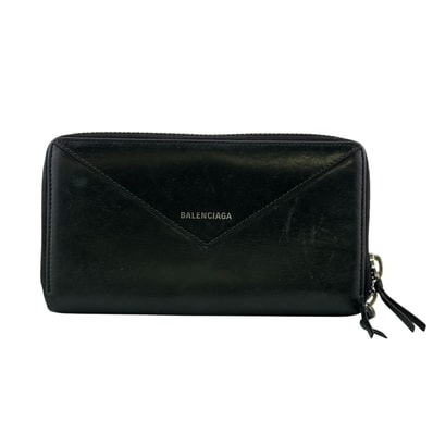 バレンシアガ BALENCIAGA 長財布 ペーパー ペーパー コンチネンタル ラウンドジップウォレット ラウンドファスナー ロングウォレット 381226 ブラック
